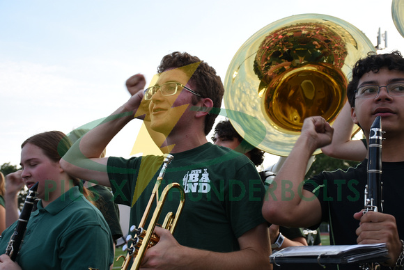 pius x marching band at fall kickoff (1)